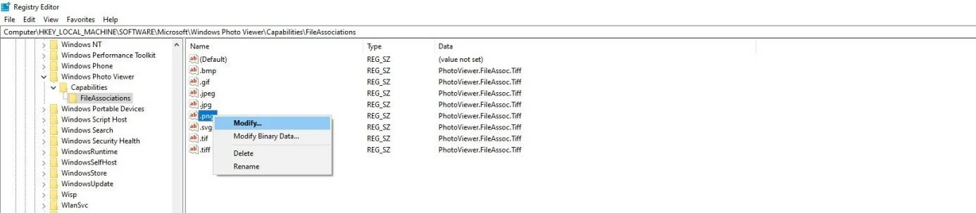 Modifica del valore nel registro di sistema di Windows 10