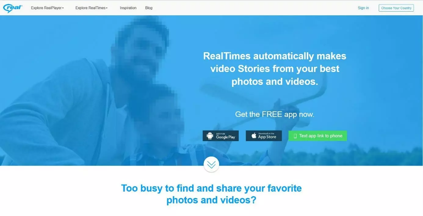 homepage della progetto RealTimes