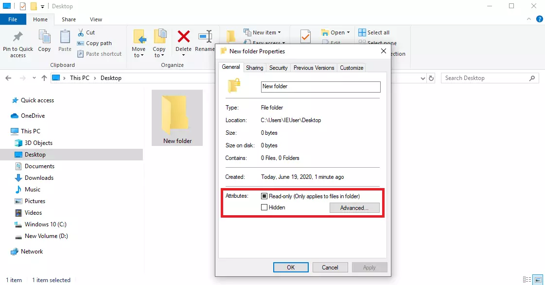 Modificare le proprietà di Windows e nascondere i file 