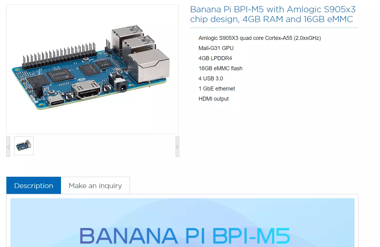 Screenshot di Banana Pi M5