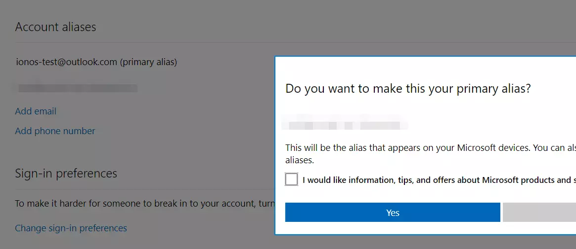 Outlook: definizione del proprio dominio personalizzato come alias principale