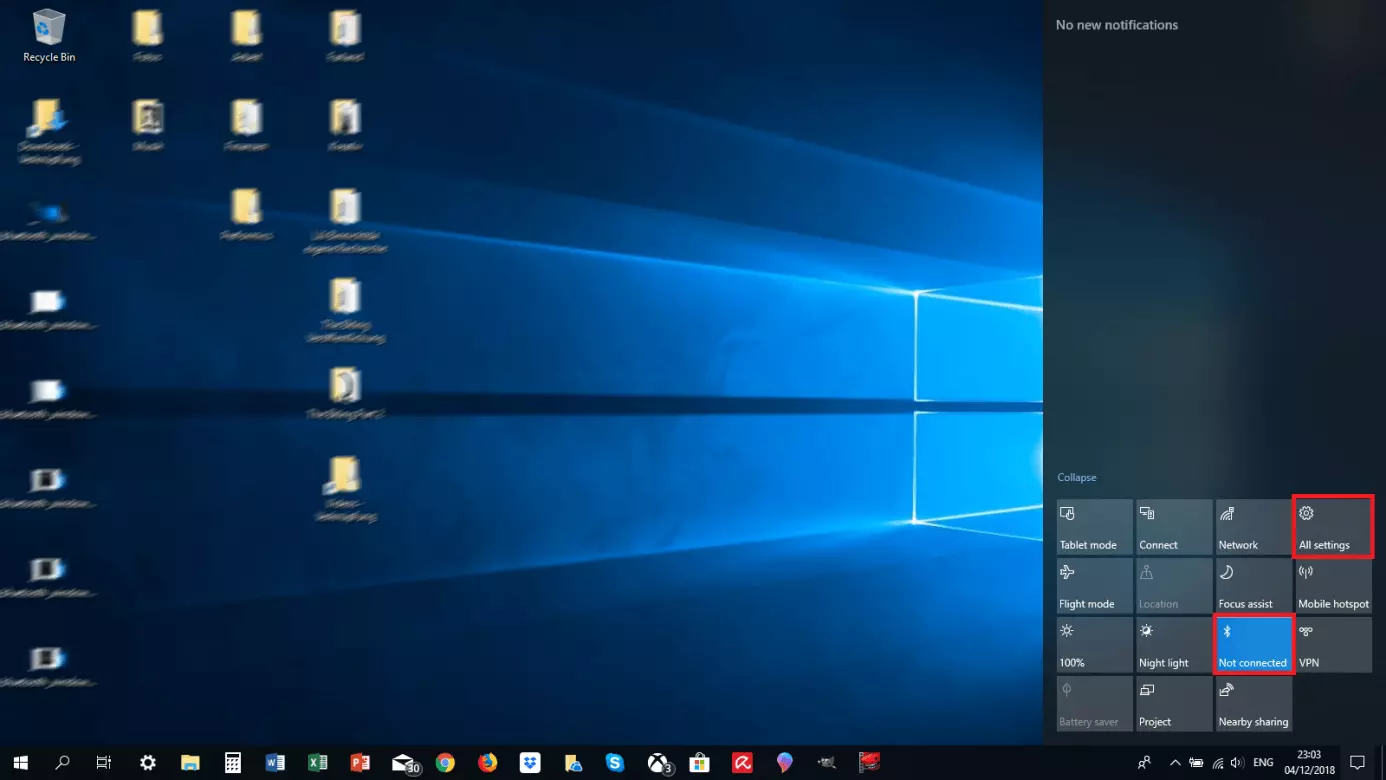 Area di notifica in Windows 10