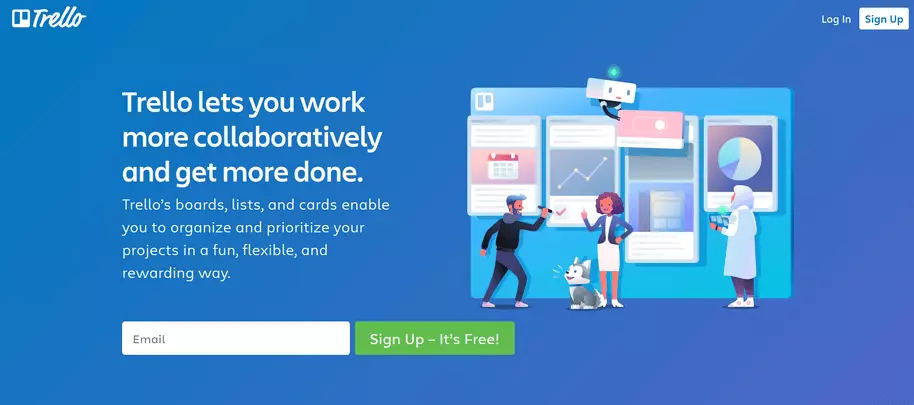 Sito web della web app Trello