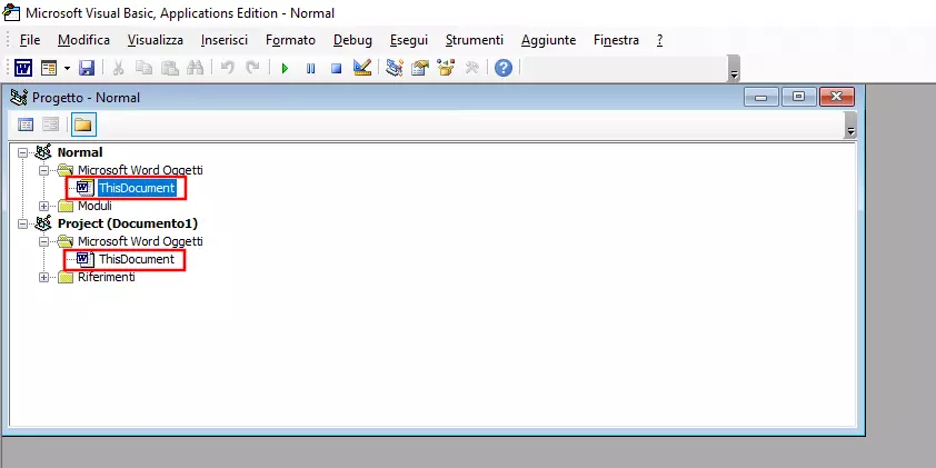 Microsoft Word: Progetto Explorer