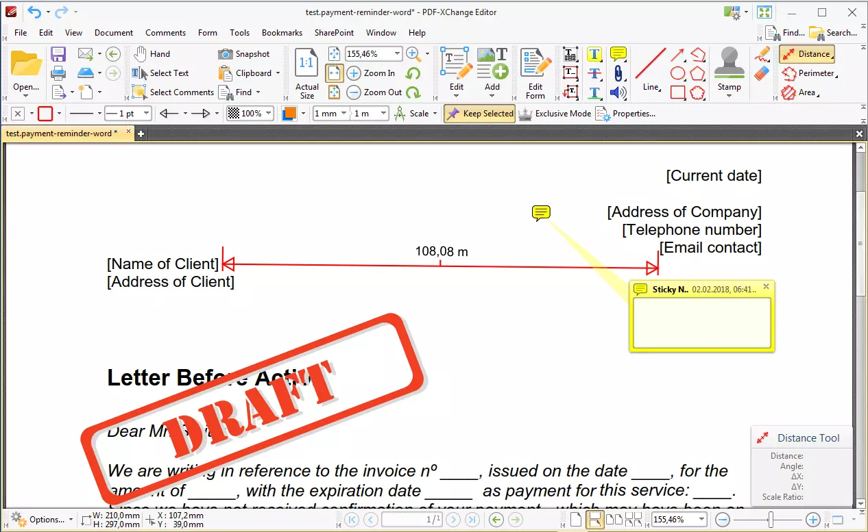 Funzione di elaborazione di PDF-XChange Editor