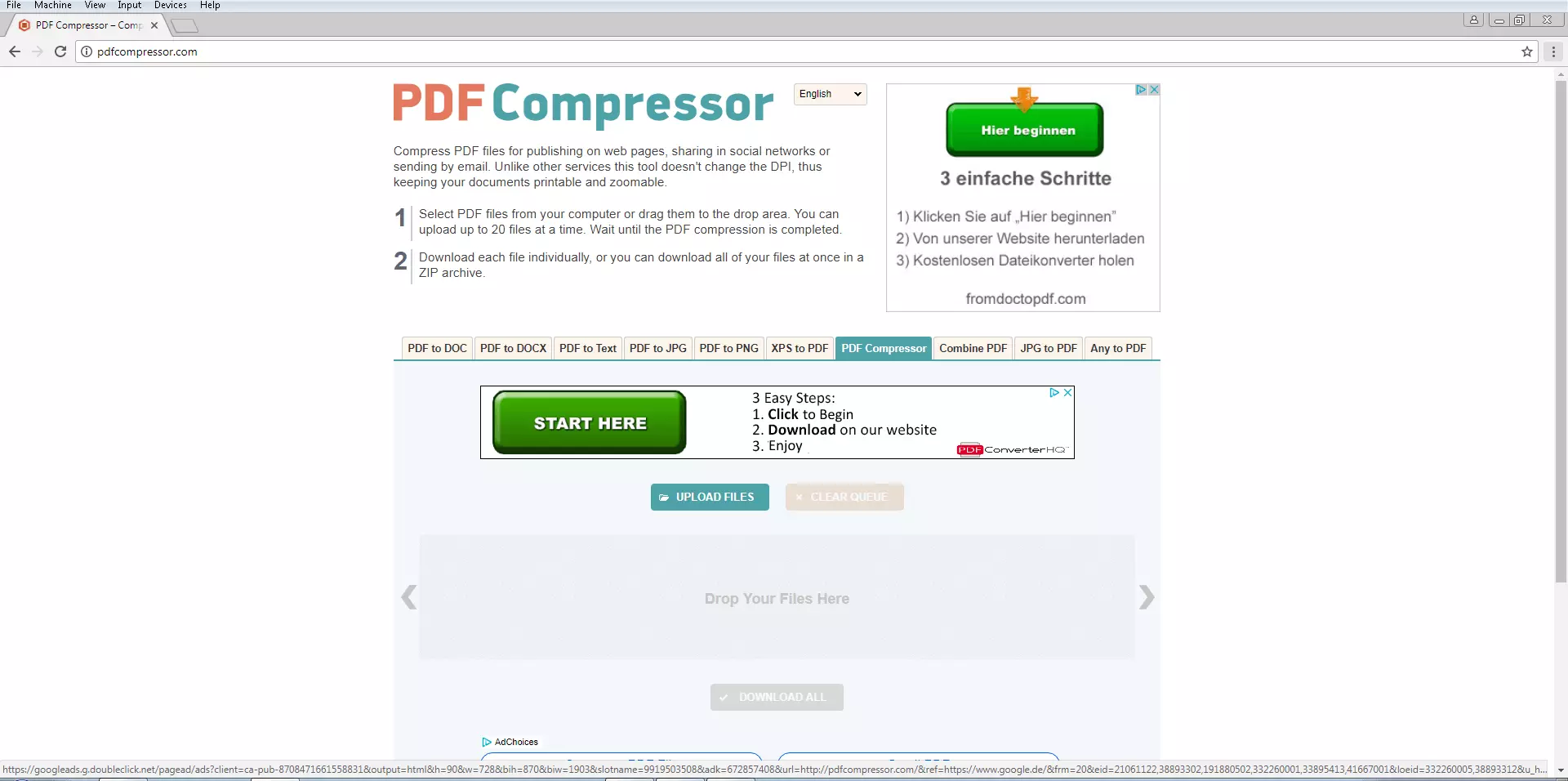 Homepage di PDF2GO