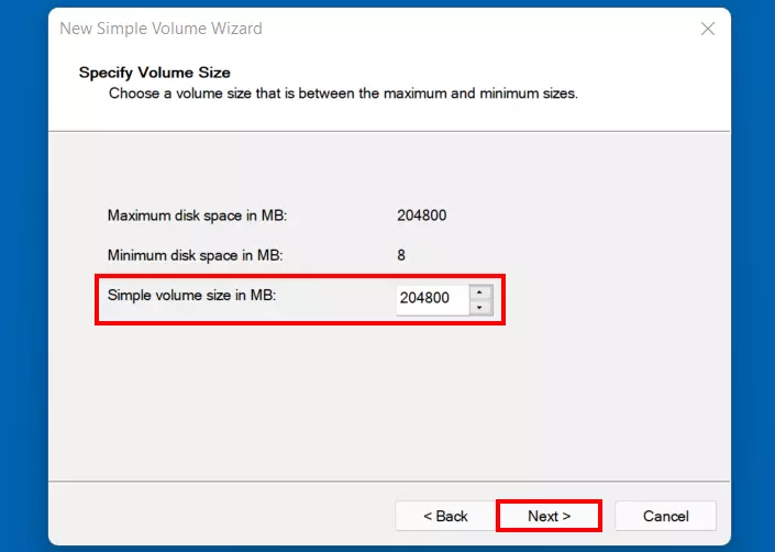 Windows 11: impostare la dimensione del volume