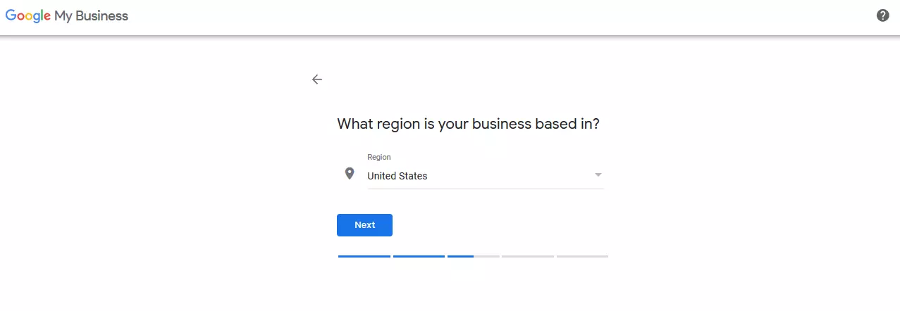 Google My Business: selezione dell’area di copertura del servizio