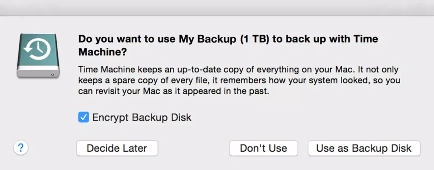 Time Machine: selezionare e utilizzare il disco di backup