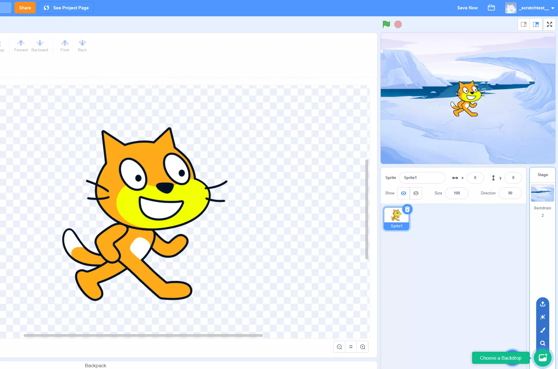 Tutoriel Scratch : personnage avec image d’arrière-plan