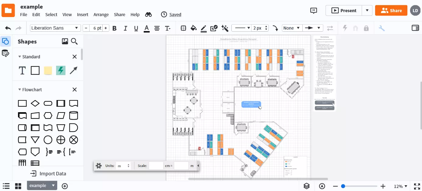 Interfaccia utente di Lucidchart nel browser con diagramma delle classi per i bancomat.