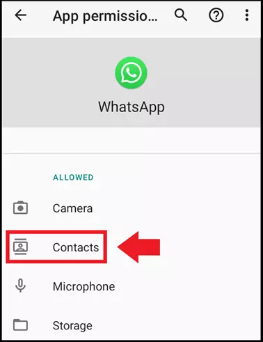 Autorizzazione WhatsApp per l’accesso alla rubrica del telefono