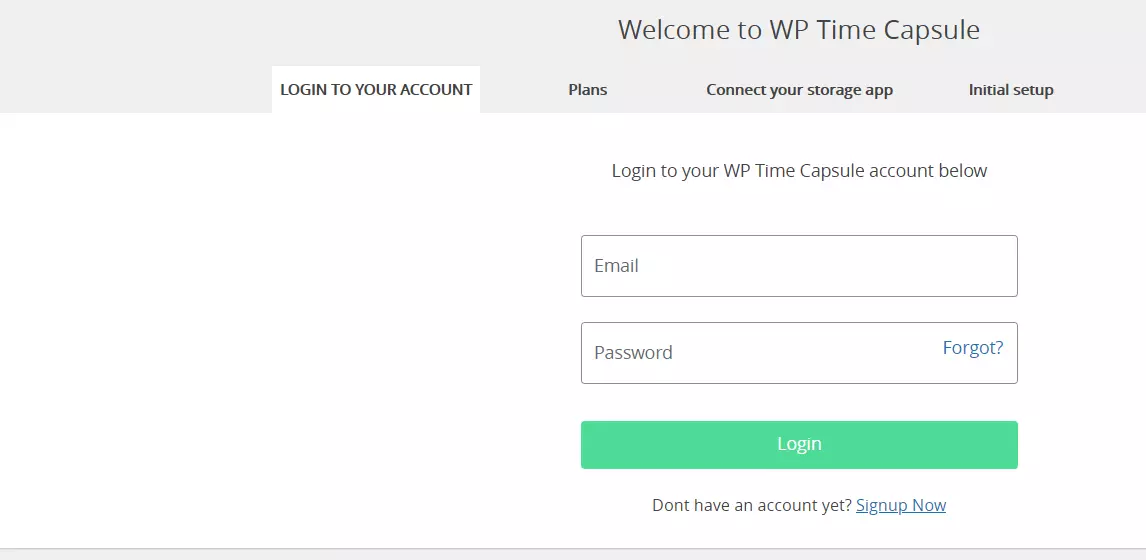 WP Time Capsule nel back end di WordPress