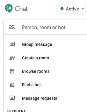 Google Chat: menu