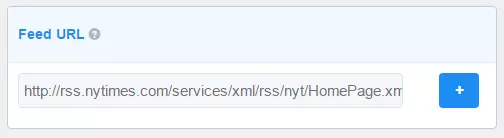 Importazione dell’URL del feed del NYT su FeedWind