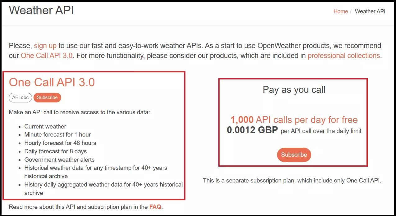 One Call API 3.0 e Pay as you call da OpenWeather