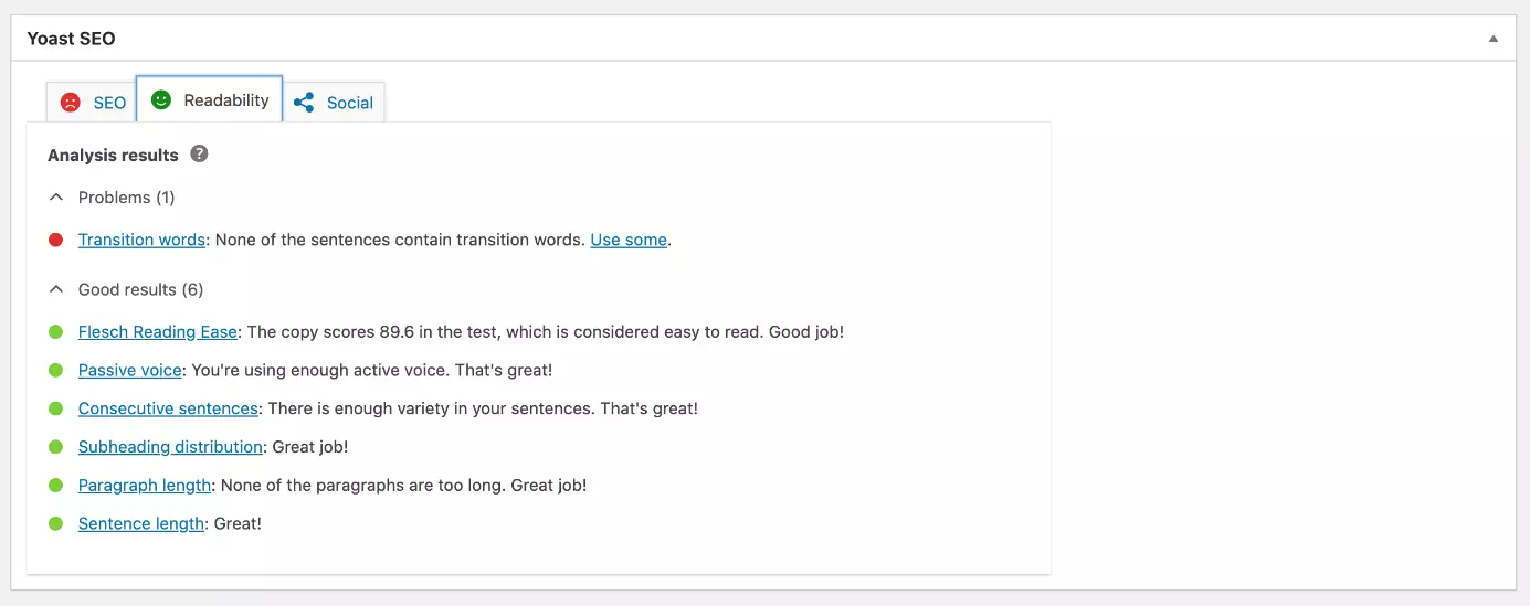 Analisi della leggibilità del plug-in SEO di WordPress Yoast SEO