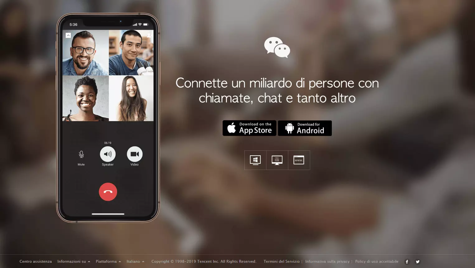 Sito web di WeChat