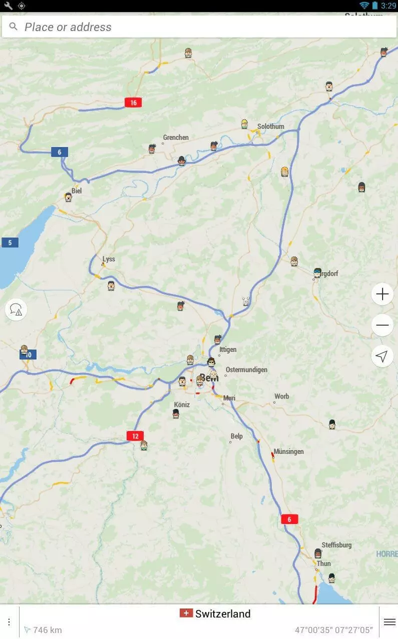 Visualizzazione di una mappa condi Navmii GPS World