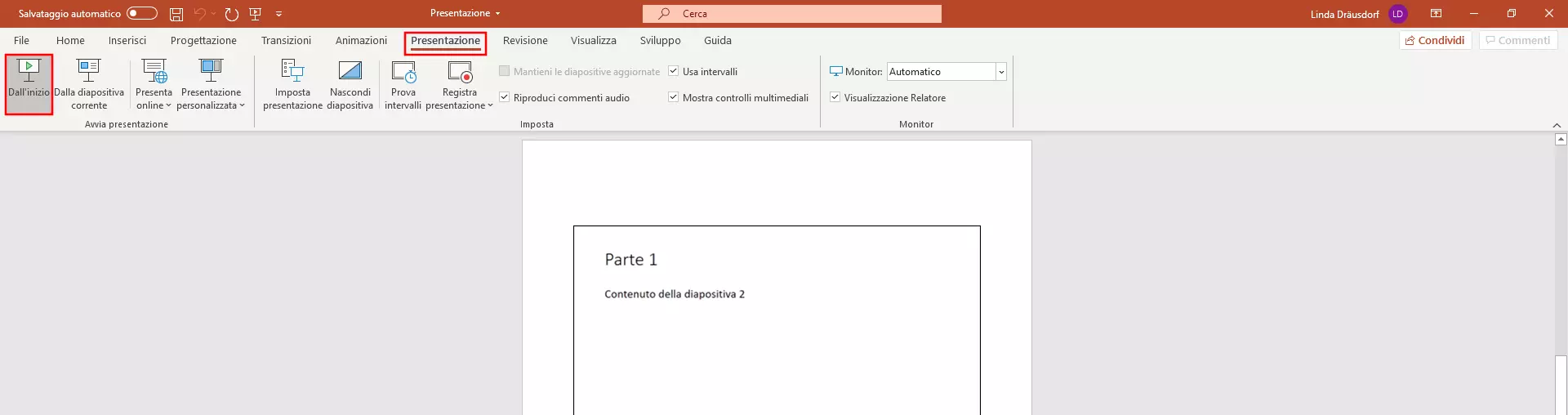 PowerPoint: avviare la presentazione