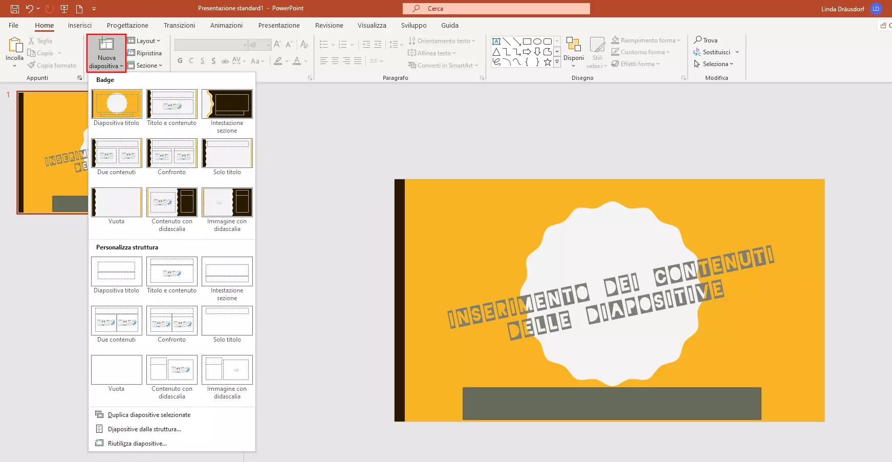 Lavorare con due o più schemi diapositiva in PowerPoint