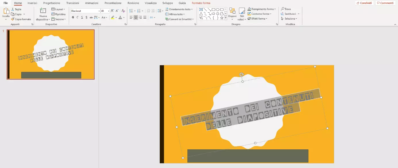 Inserimento dei contenuti delle diapositive in PowerPoint 365