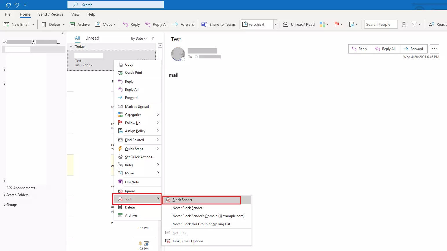 Le e-mail indesiderate in Outlook