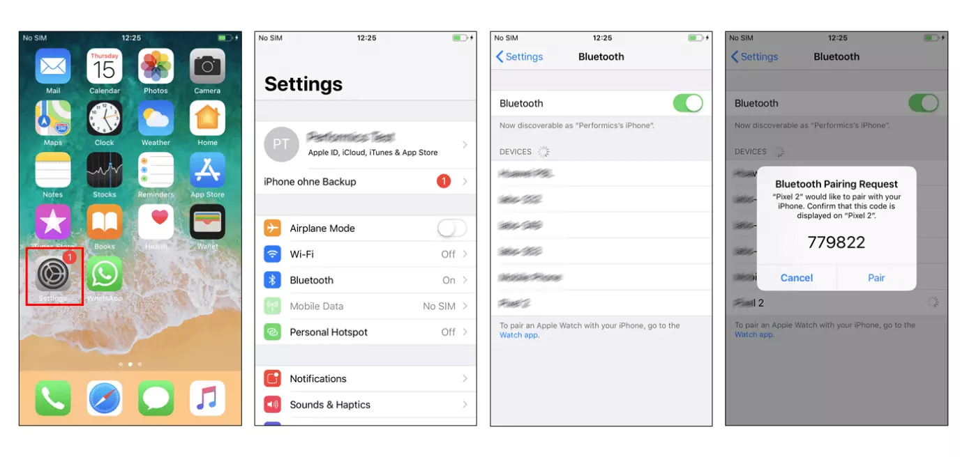 Pairing Bluetooth in iOS