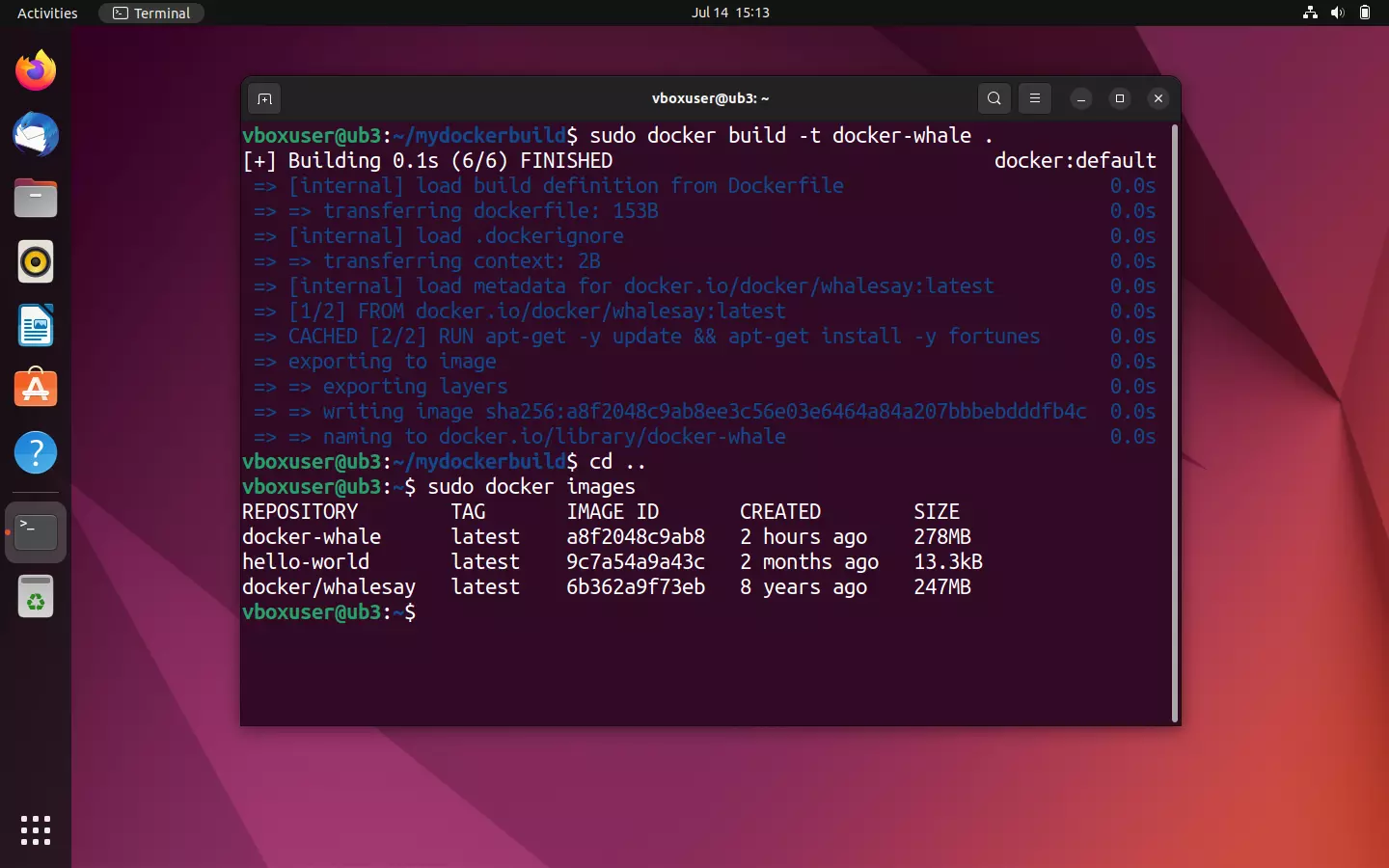 Terminale di Ubuntu: panoramica di tutte le immagini