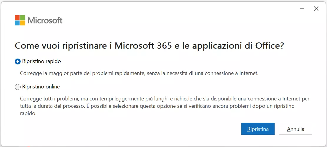 Word non si apre: ripristinare l’app Office