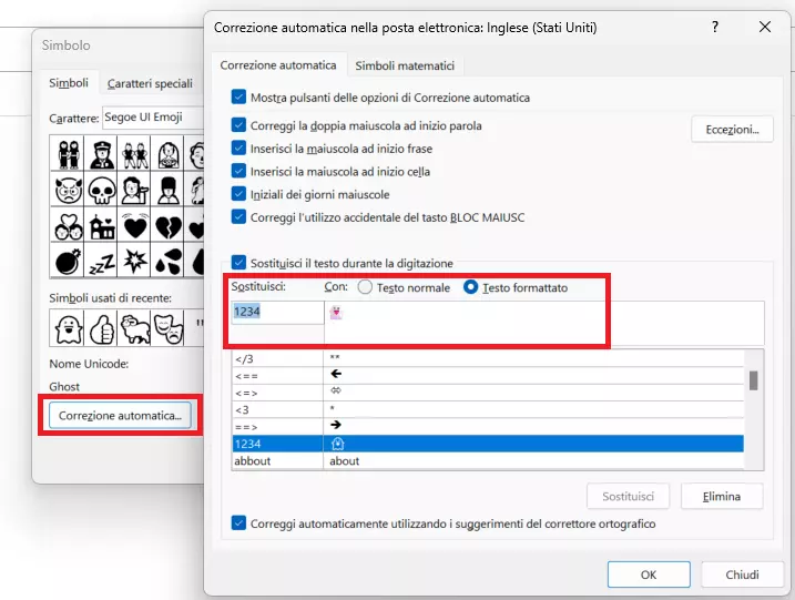 Emoticon su Outlook: creare una scorciatoia da tastiera