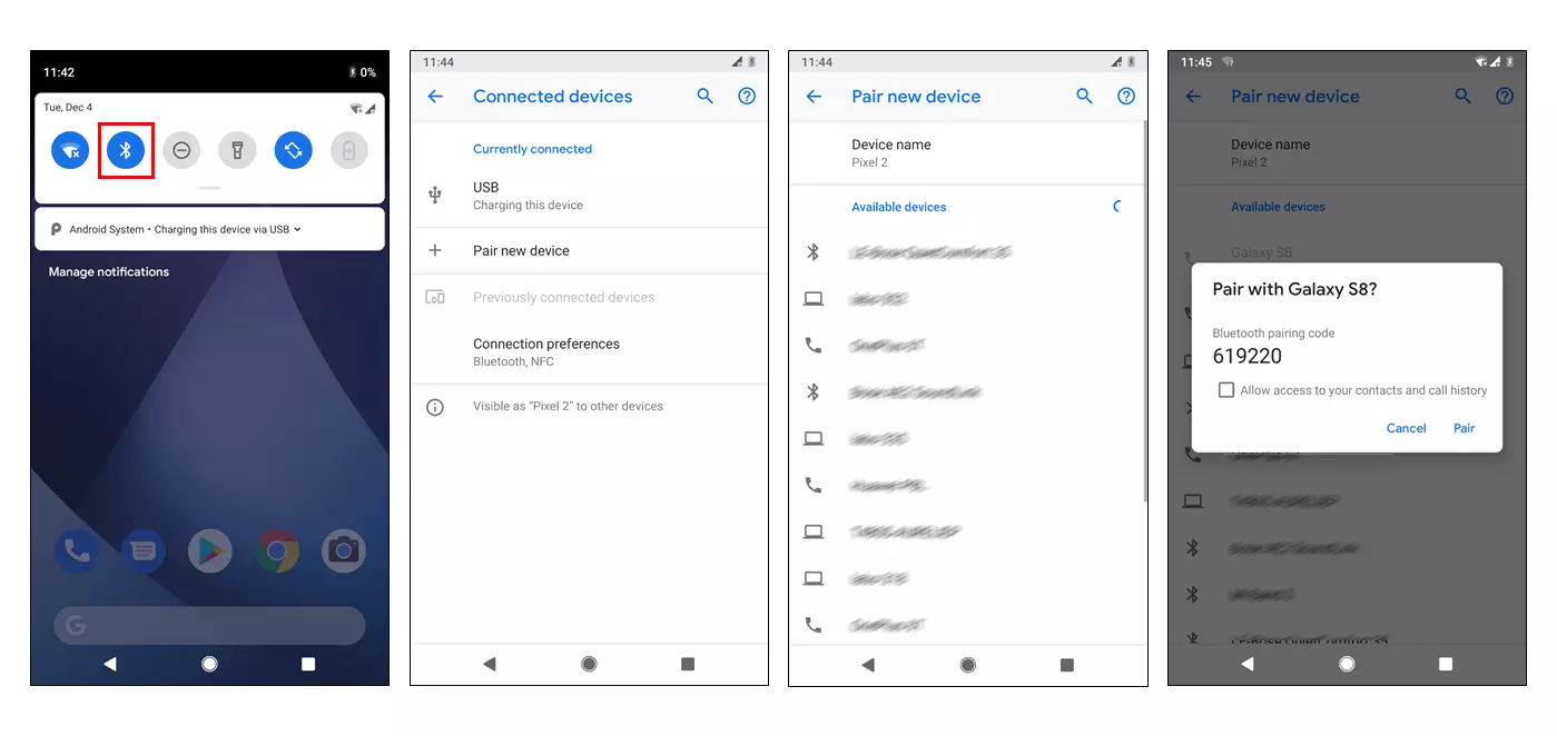 Pairing Bluetooth su uno smartphone Android