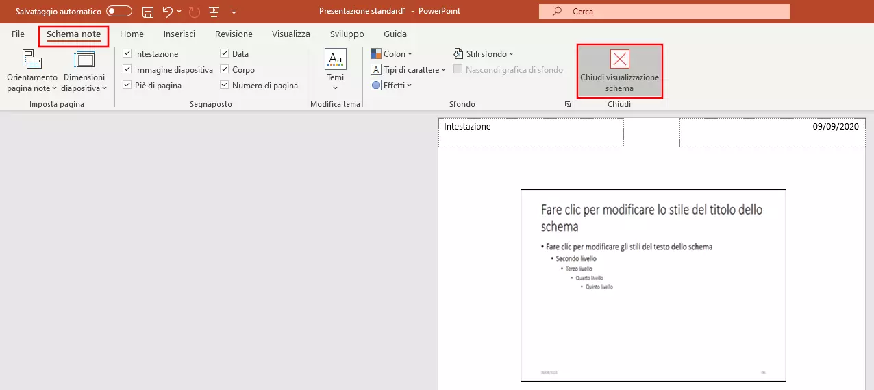 PowerPoint: chiudere la visualizzazione master