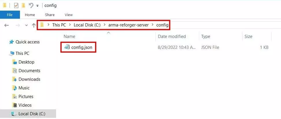 Arma Reforger: directory del server nella cartella “config”