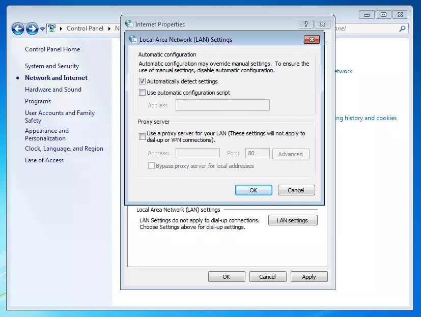 Configurazioni LAN – Windows 7