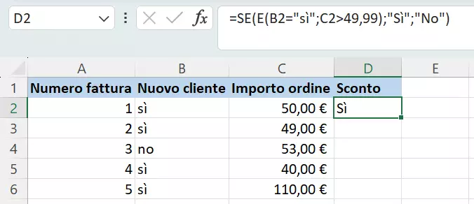 Funzioni SE ed E di Excel: risposta automatica