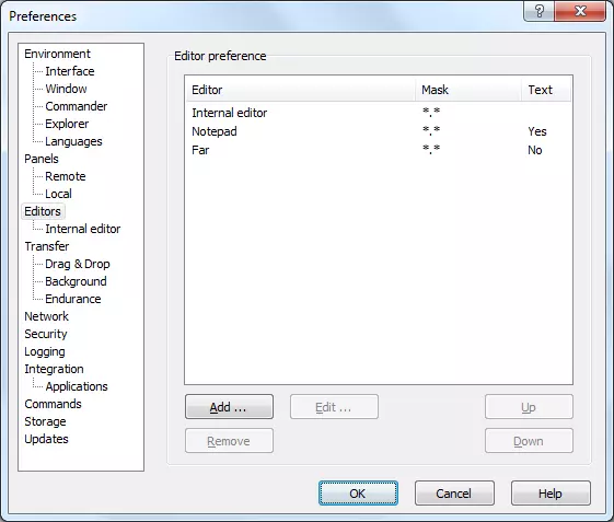 Intregrazione di editor esterni in WinSCP