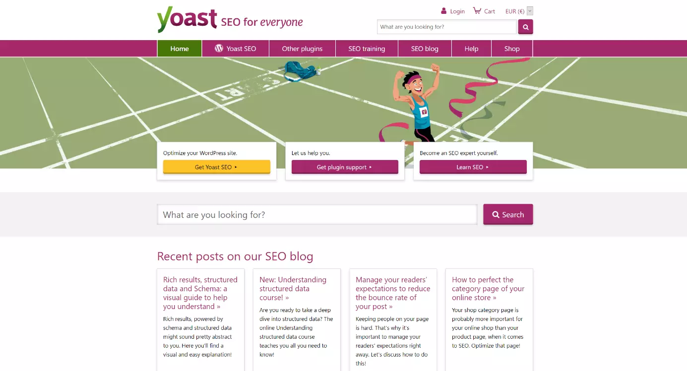 Pagina iniziale del plugin di WordPress Yoast