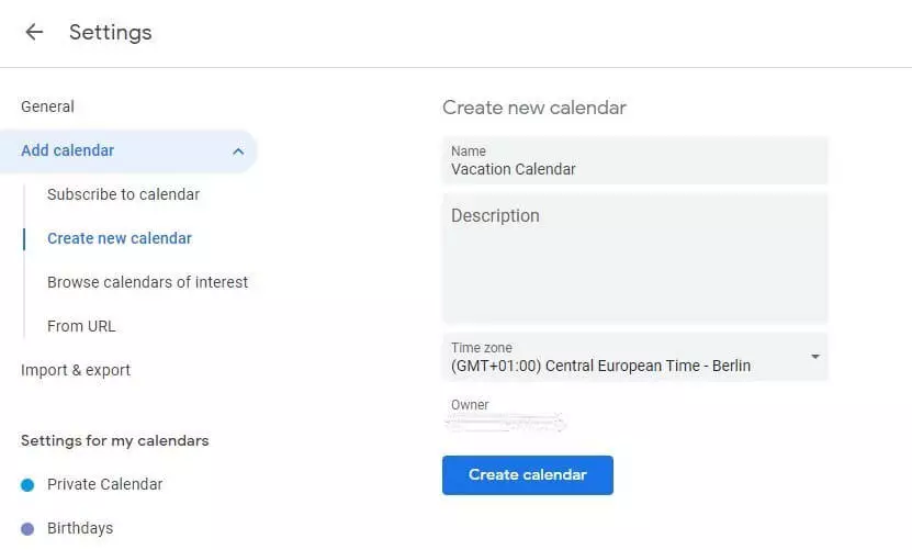 Configurare il calendario