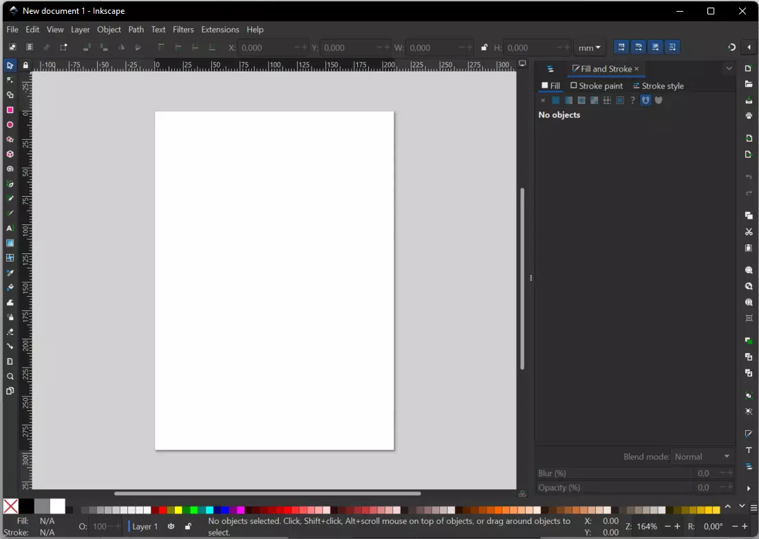 Interfaccia utente di Inkscape