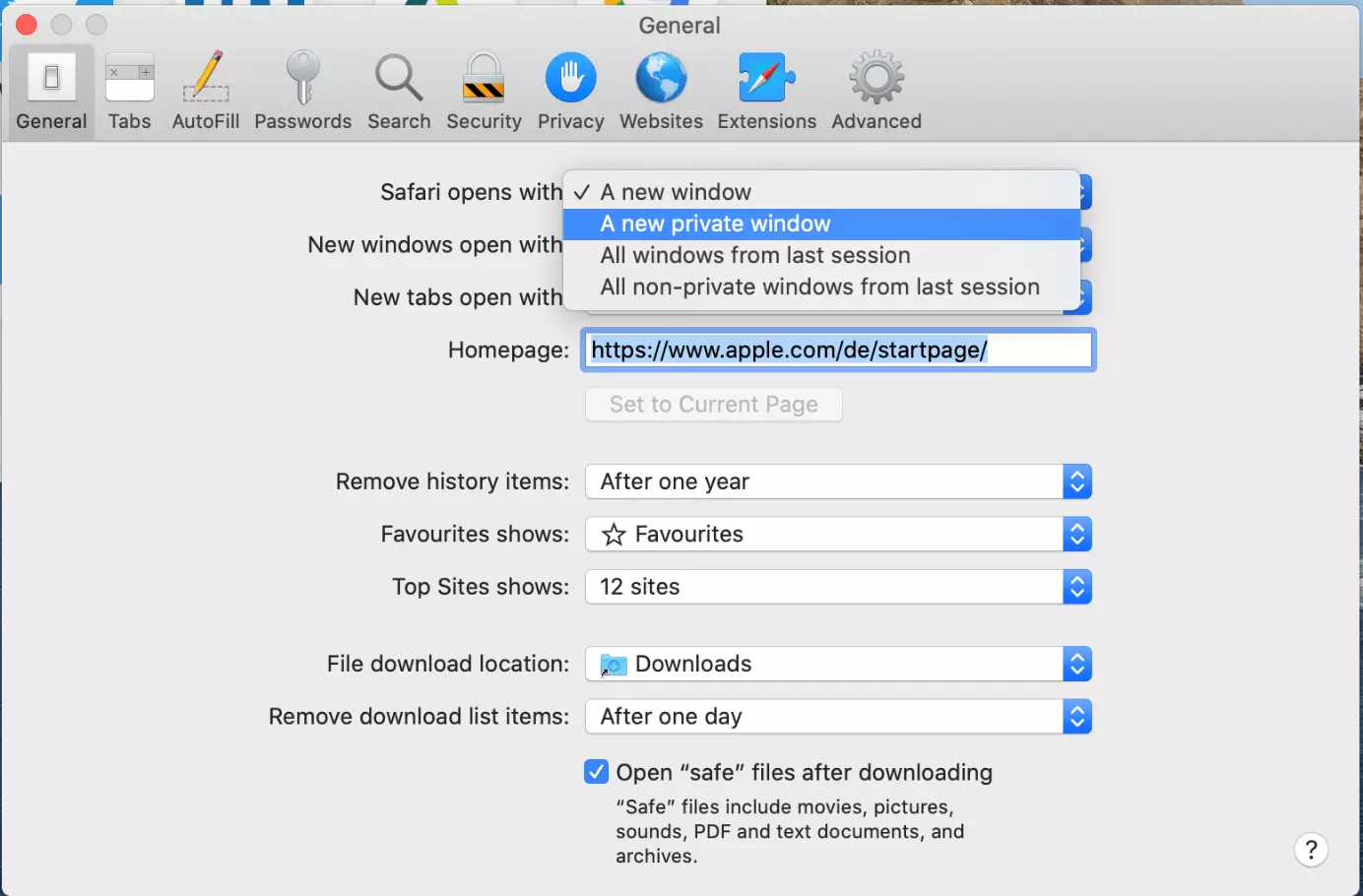 Impostare la navigazione privata di default in Safari su macOS