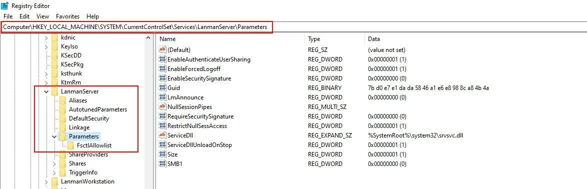 Editor del registro di sistema in Windows 10