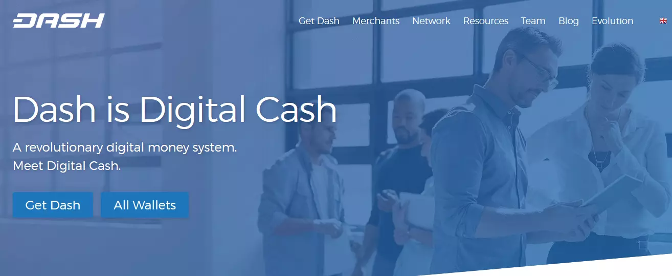 Screenshot del sito di Dash