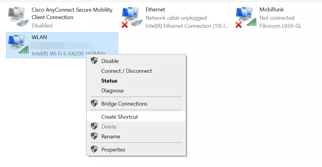 Connessione di rete configurata su Windows 10