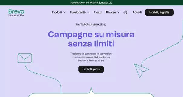 Sito web della piattaforma di marketing Brevo