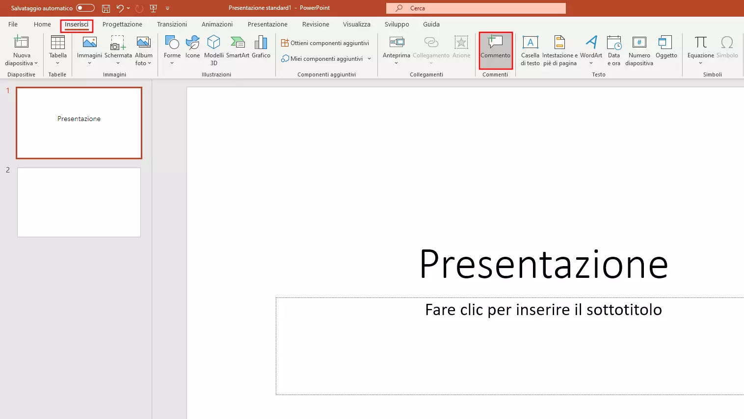 PowerPoint: aprire la sezione commento