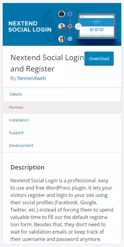 “Nextend Social Login and Register” su wordpress.org]