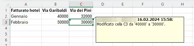 Excel: funzione Mostra revisioni