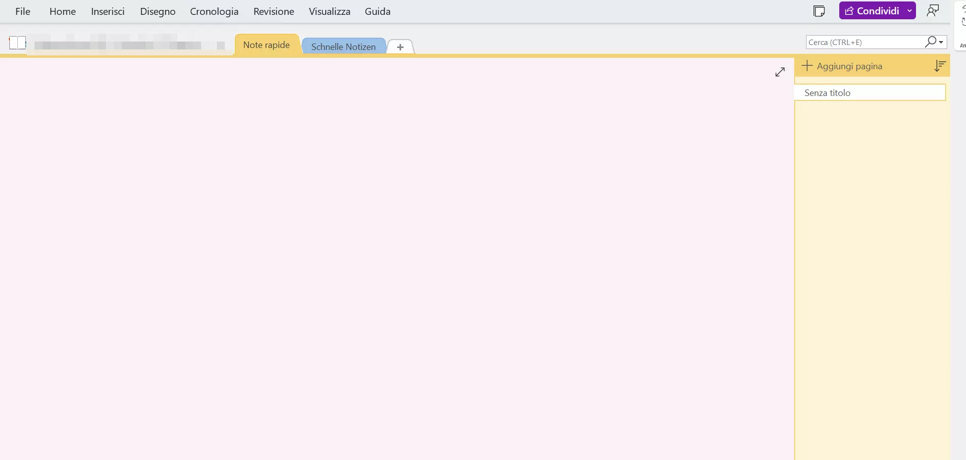 Interfaccia di OneNote installato in locale