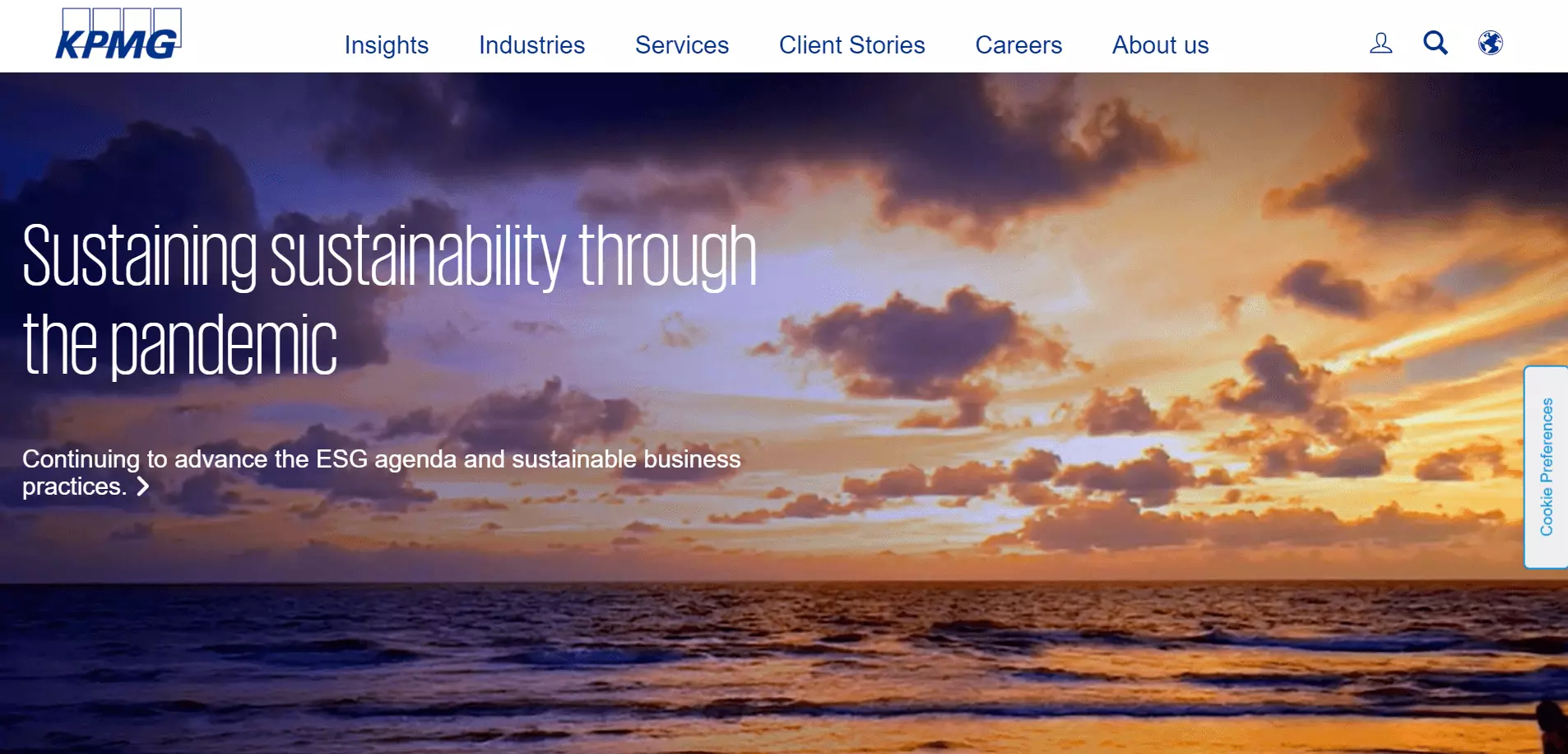 Homepage di KPMG